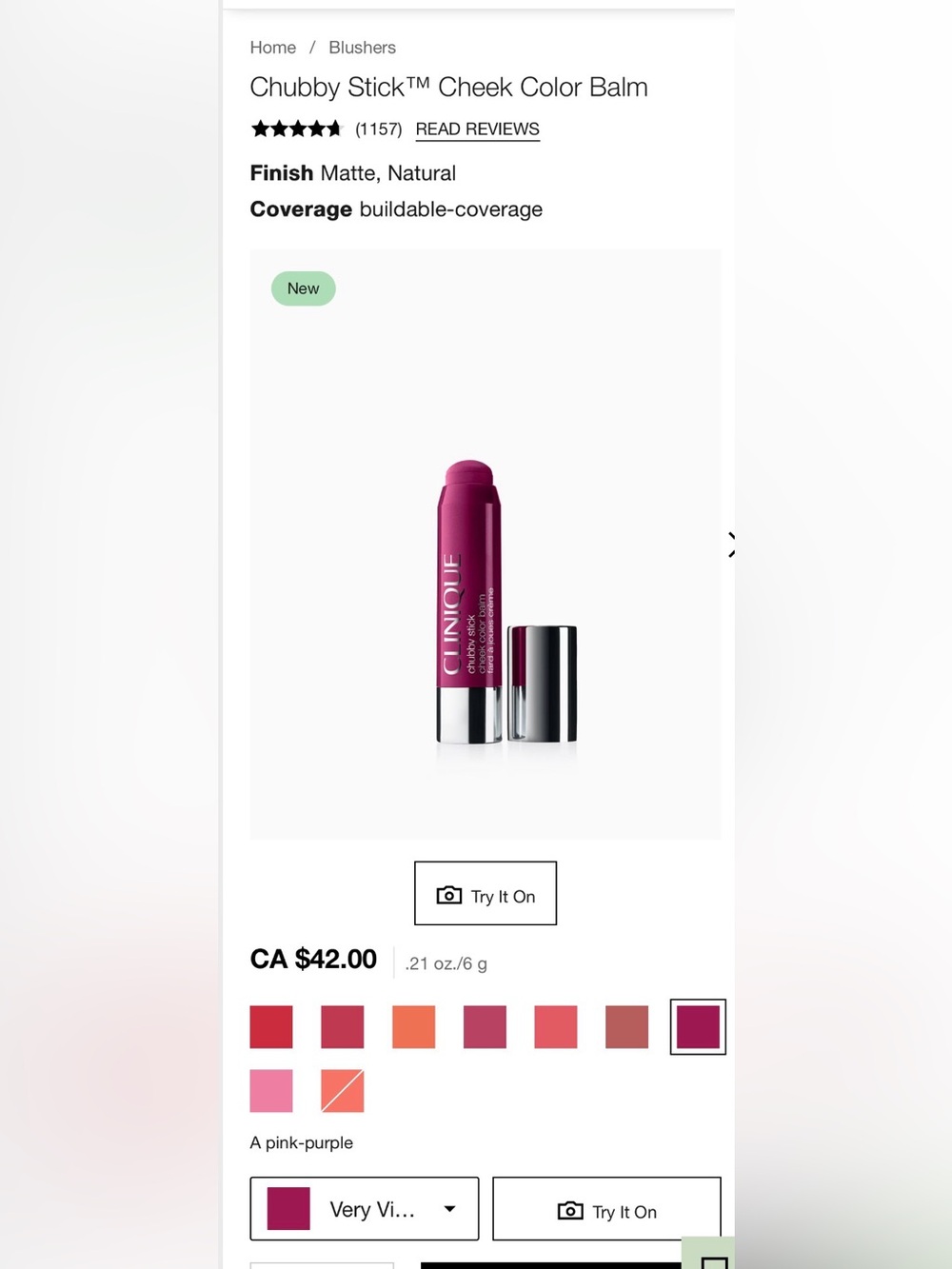 Clinique Chubby Stick Cheek Color Balm - Very Violet
